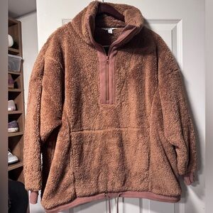 Brown Sherpa pullover